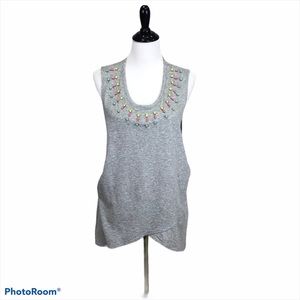 Victoria’s Secret beaded neck sleeveless gray swimsuit coverup